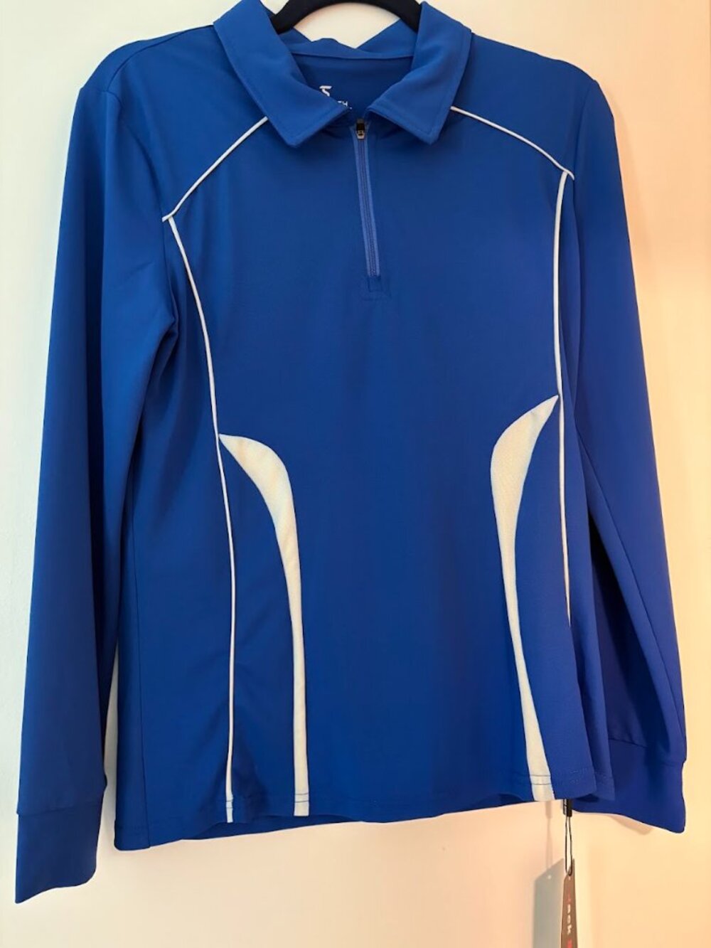 Jack Smith Blue Quarter Zip Long Sleeve Golf Polo Sz M